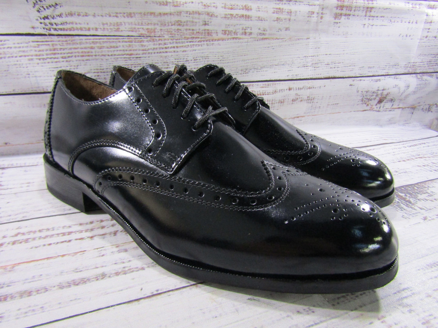 Florsheim Brookside Men's Black Leather Wingtip Oxfords Size 7.5 11231-001