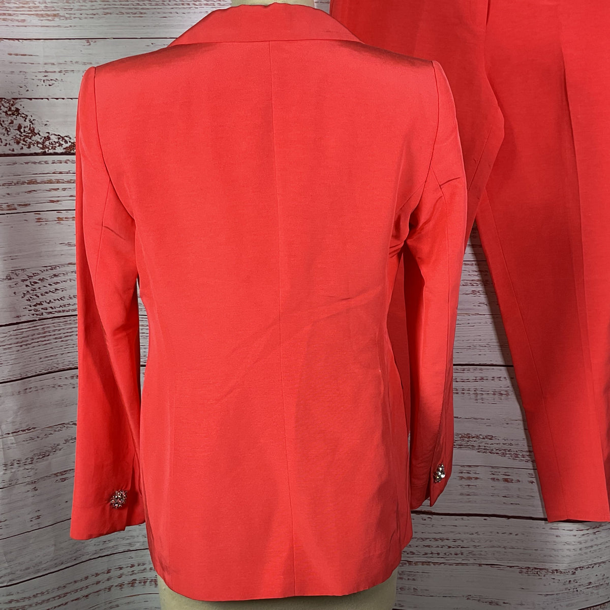 ESCADA Women's Coral Rhinestone Accents Suit- SZ 38/ 8 US