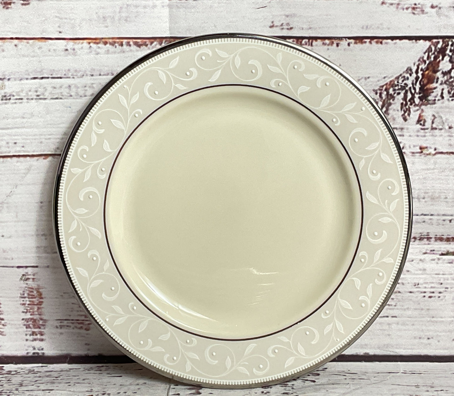 Lenox Vintage Pearl Innocence 6.25" Porcelain Set of 8 Bread Plates Cream