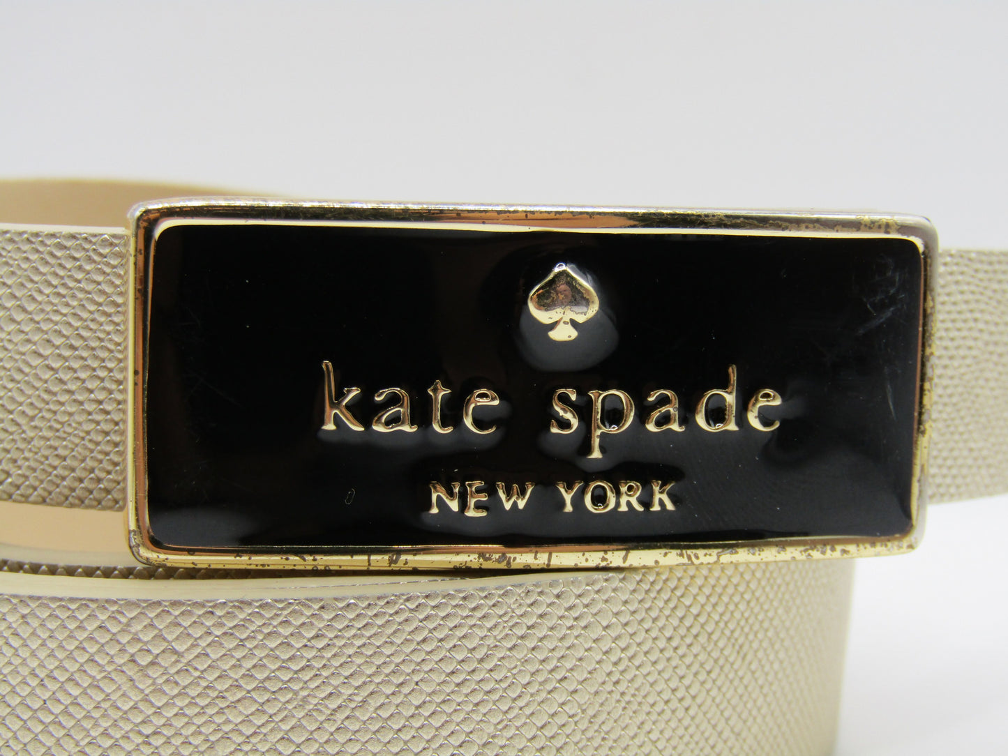 Kate Spade Women's Gold Leather Slim Belt Size M