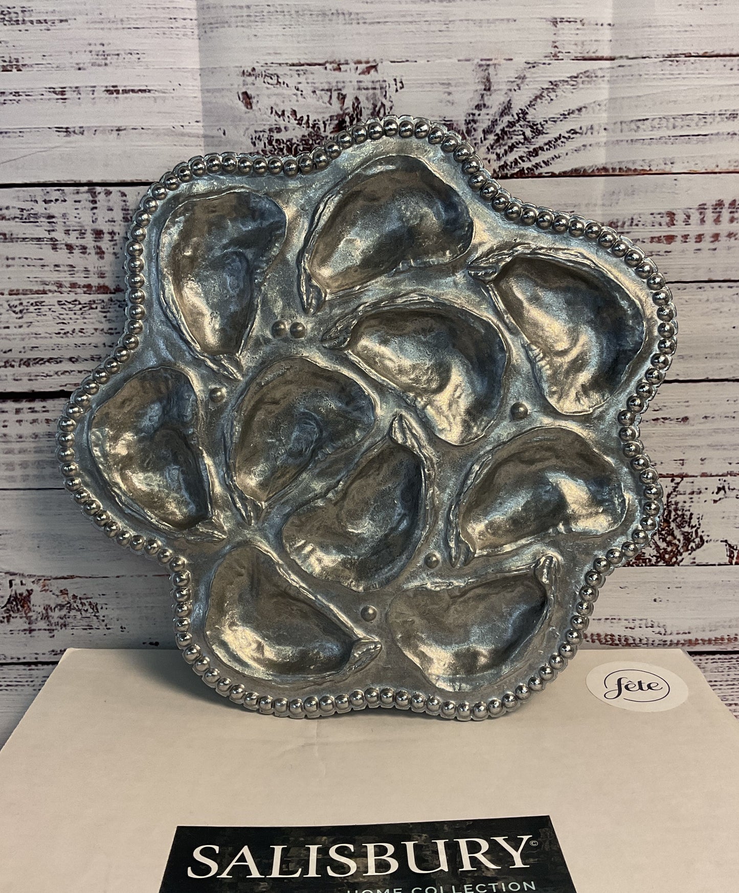 Salisbury Home Collection Silver Pearl Cast Aluminum Infinity Oyster Griller