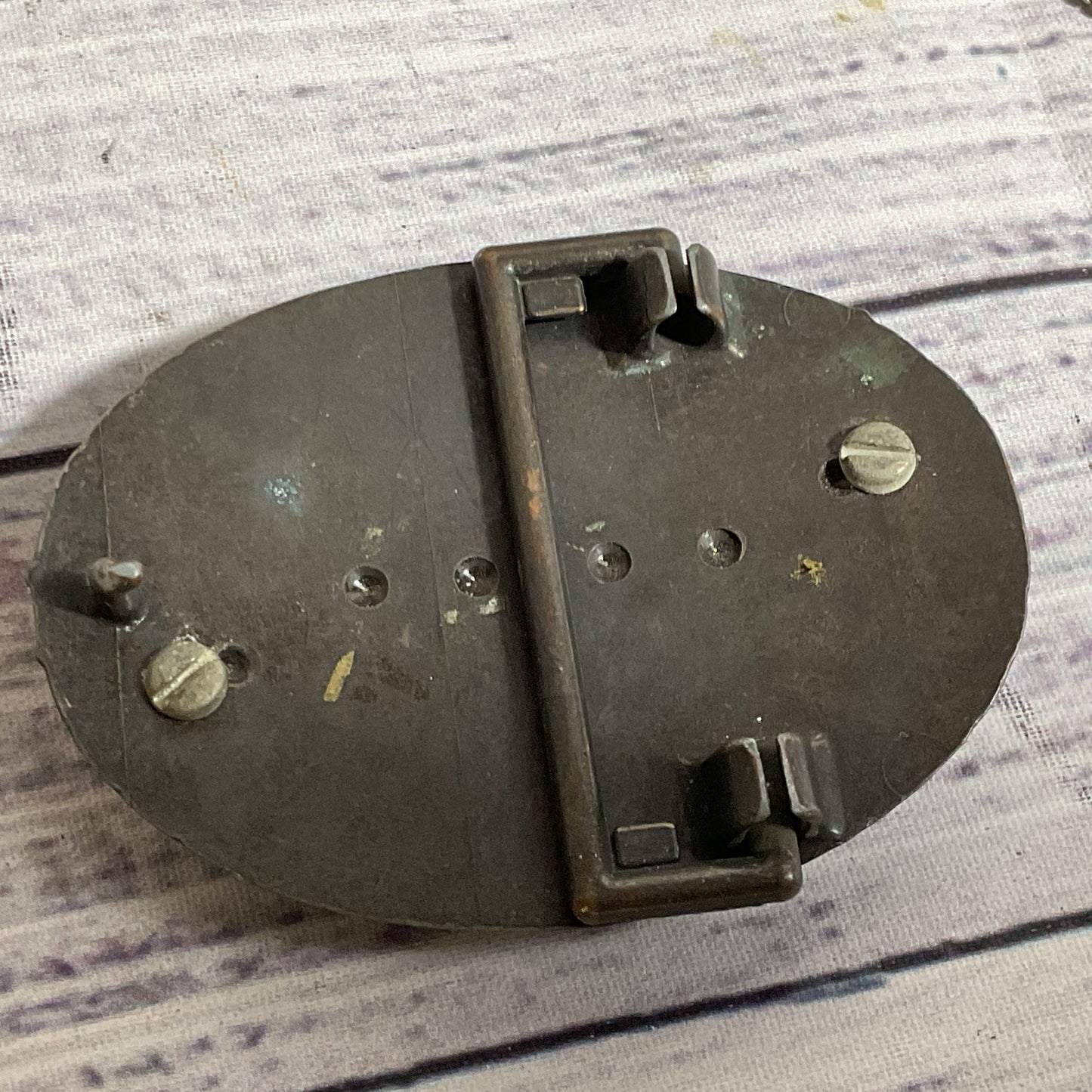 VTG./ANTIQUE Copper & Oval Agate Belt Buckle- 2.75" X 2"