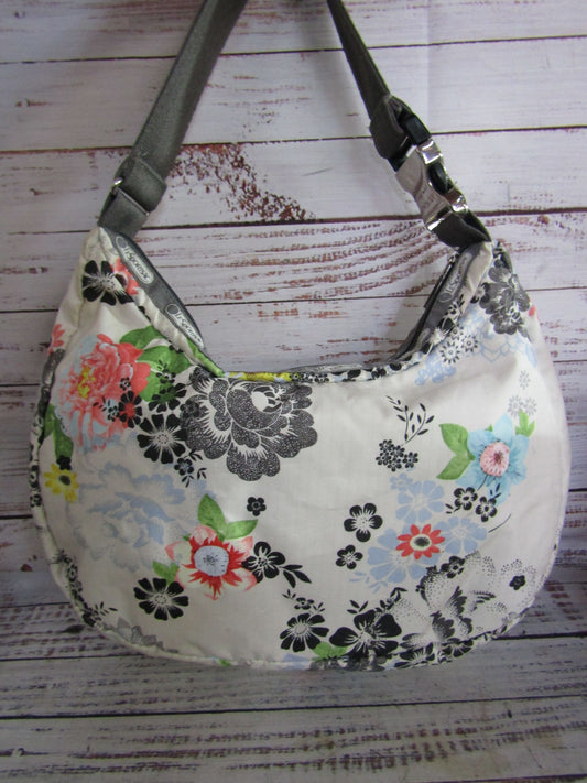 LeSportSac Women's Multi-Color Floral Print Nylon Shoulder Bag