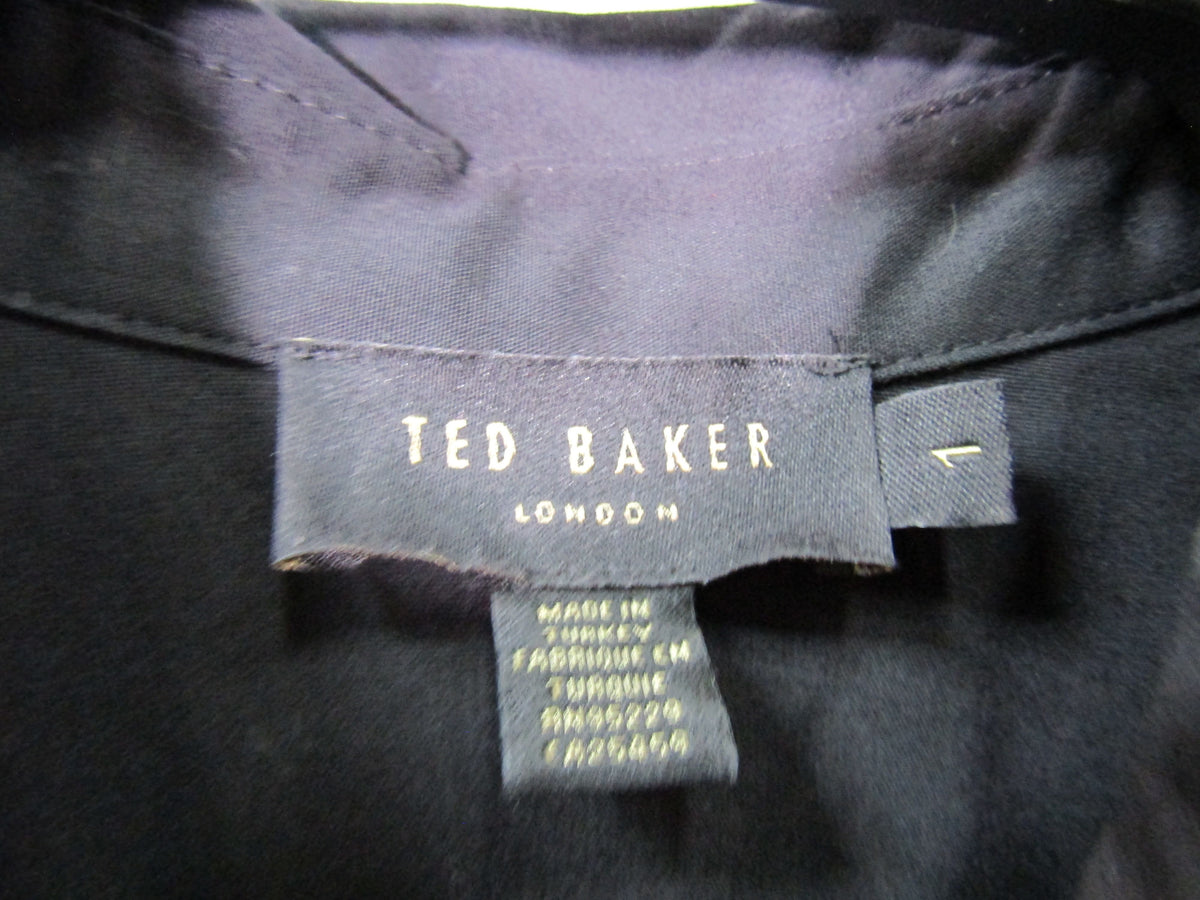 Ted Baker Zamya Women's Black Utility Paperbag Waist Dress Size 1