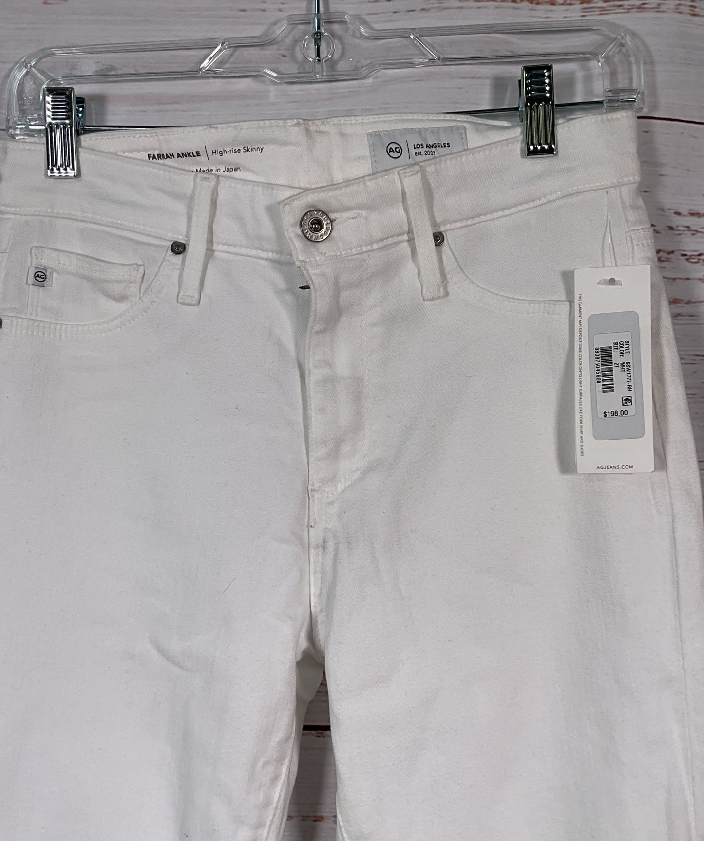 Adriano Goldschmied Farrah Skinny Ankle Jeans White 27