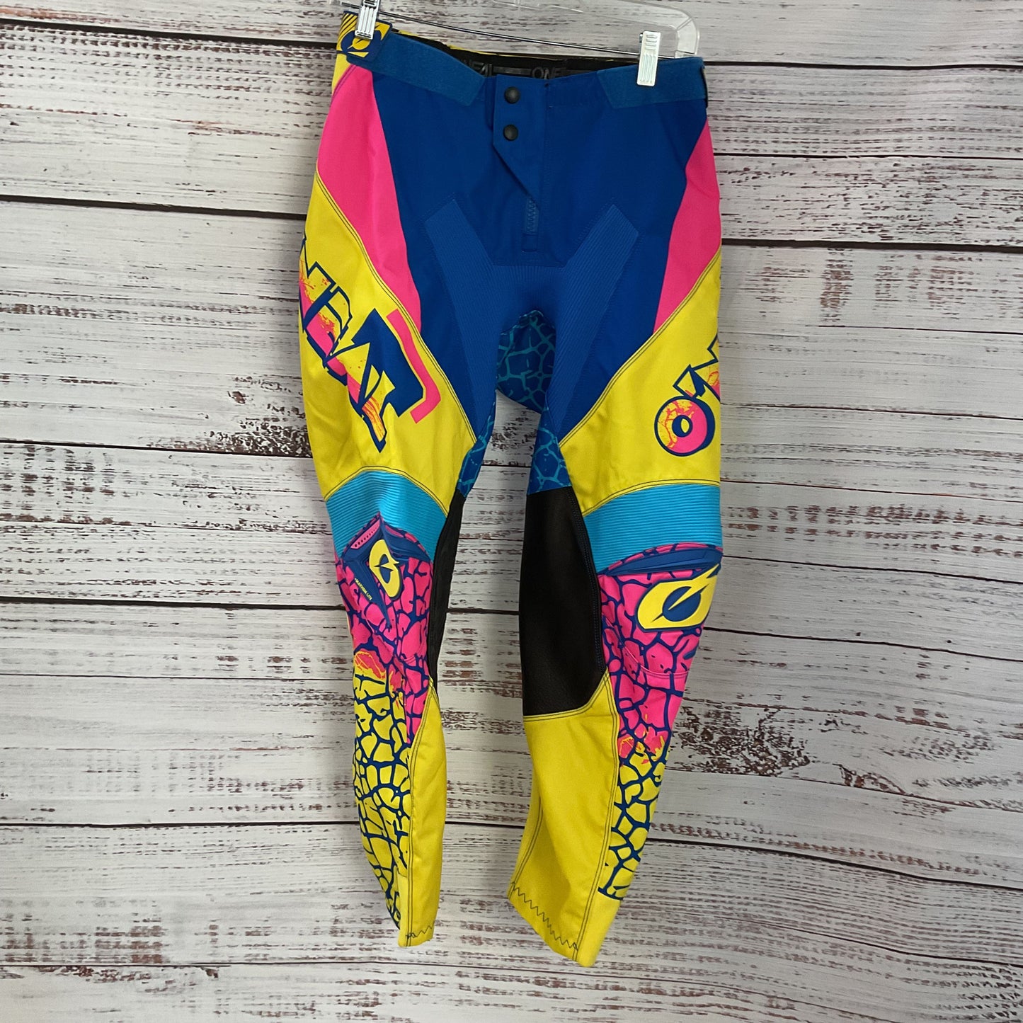 O'Neal Yellow Pink Blue Mayhem Lite Crackle Riding Motocross Pants - Size 28