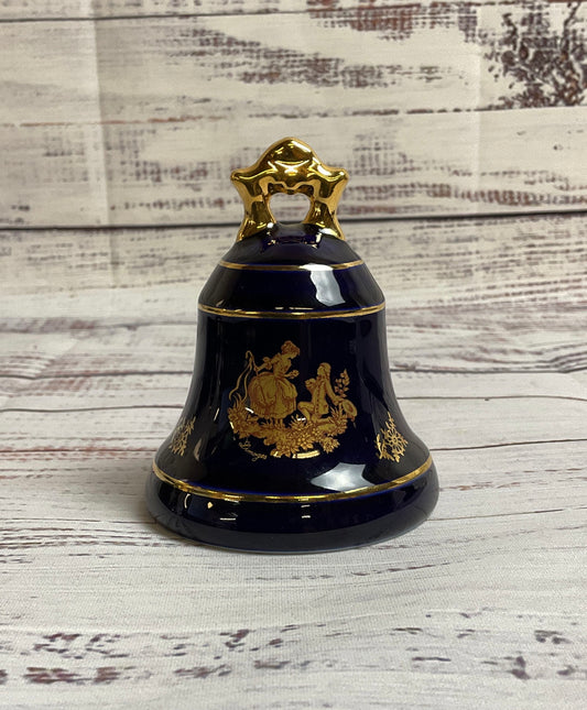 Vintage Limoges Castel France Navy Porcelain 'The Proposal' Bell