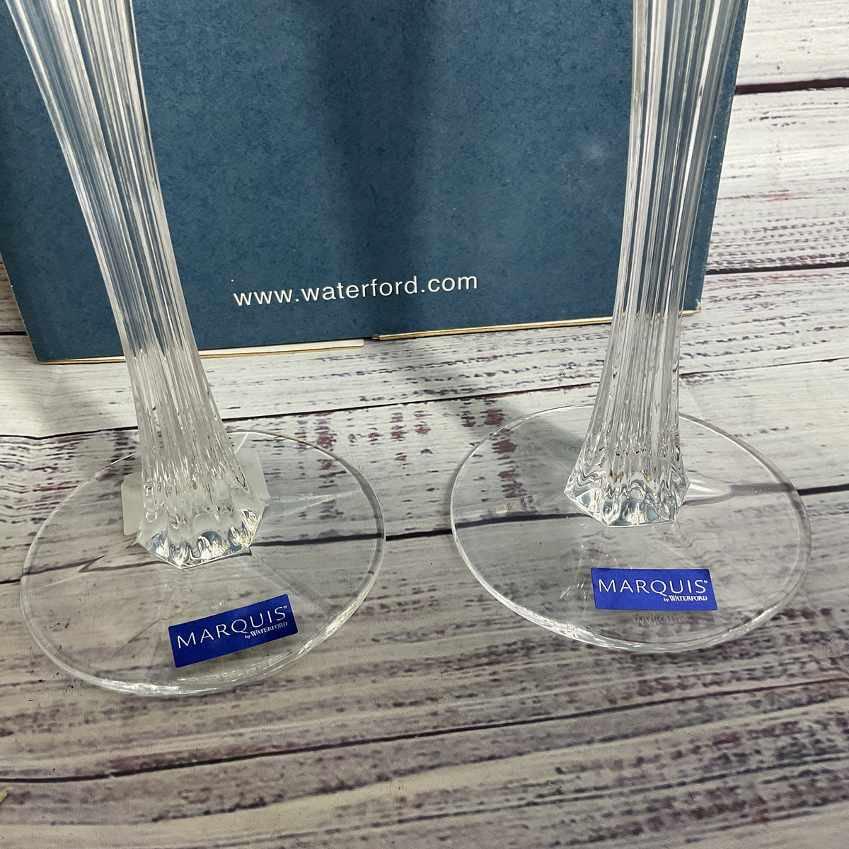 Pair of MARQUIS by WATERFORD Sheridan 10" Candlesticks