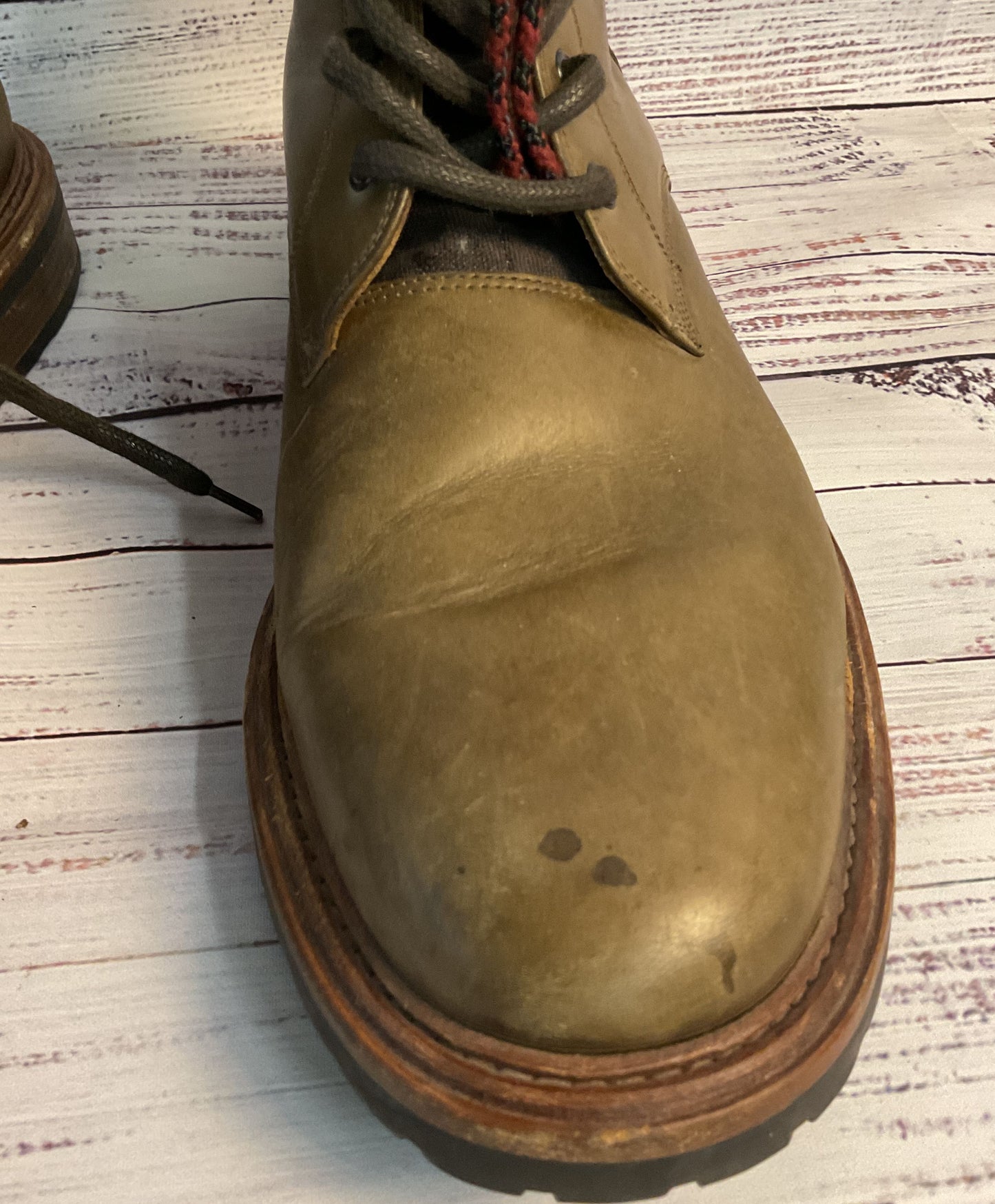 Men's Marc Jacobs Olive Green Leather Combat Boot with lining Size 10