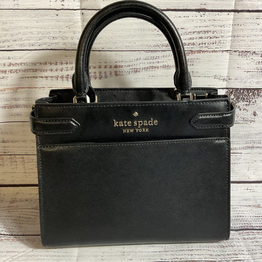 KATE SPADE Staci Black Leather Small Satchel Handbag (MISSING STRAP)
