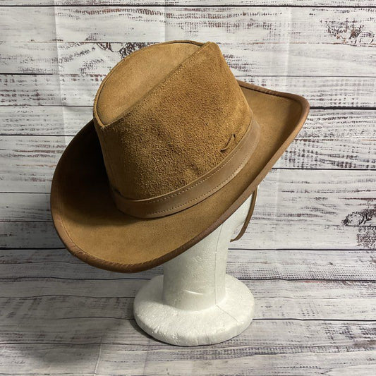 VTG. Skully's Henschel Brown Suede Snap Slouch Western Cowboy Safari Hat Size S