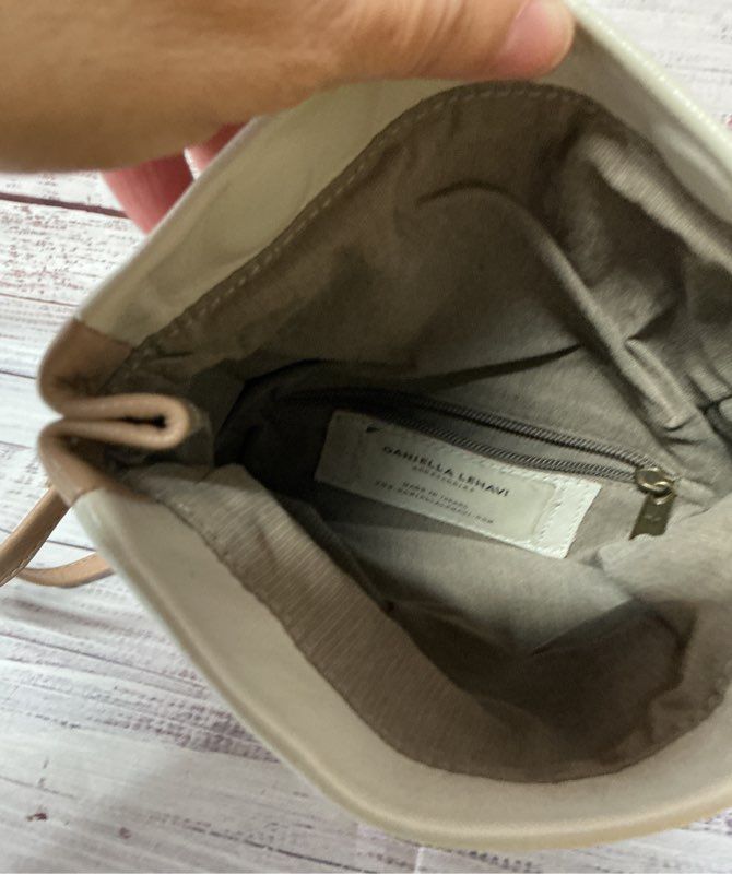 Daniella Lehavi Beige and Brown Leather Crossbody Bag Retail $395