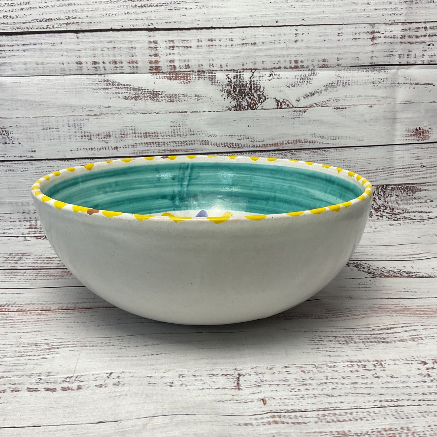 Giovanni Desimone Glazed Ceramic Star Red Yellow Blue 12" Bowl