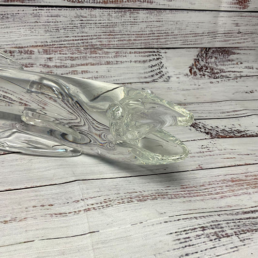 Steuben Crystal Glass Fish Salmon Art Sculpture 16" Long Signed Damaged*