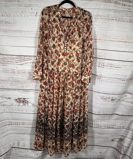 Women's Free People Fall Tones Maxi Dress with built in slip Size S