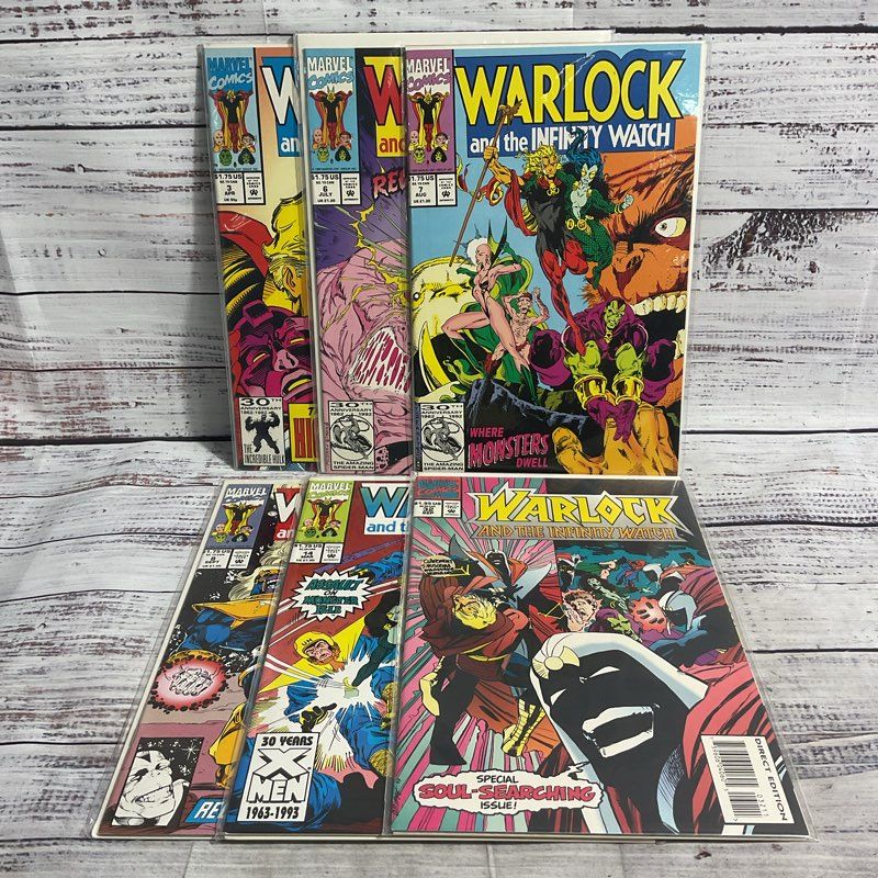 Lot Of 6 Warlock And The Infinity Watch #3 6 7 8 14 32 Vintage Marvel Comics