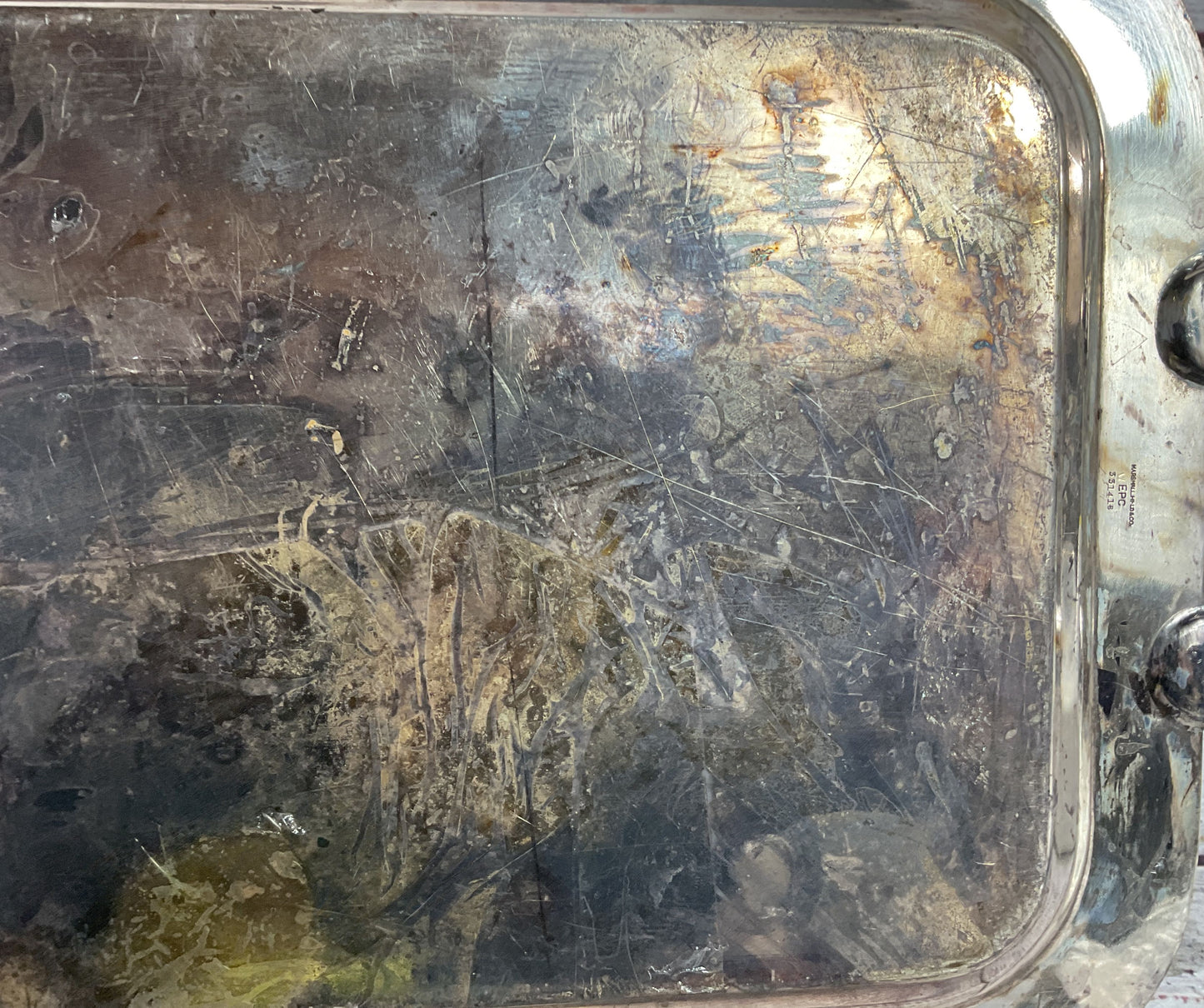 Marshall Field & Co. Silverware Vintage Engraved Serving Tray Silverplate