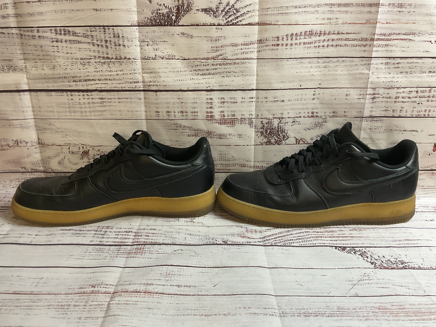 Nike Air Force 1 Black Athletic Shoe Men 15