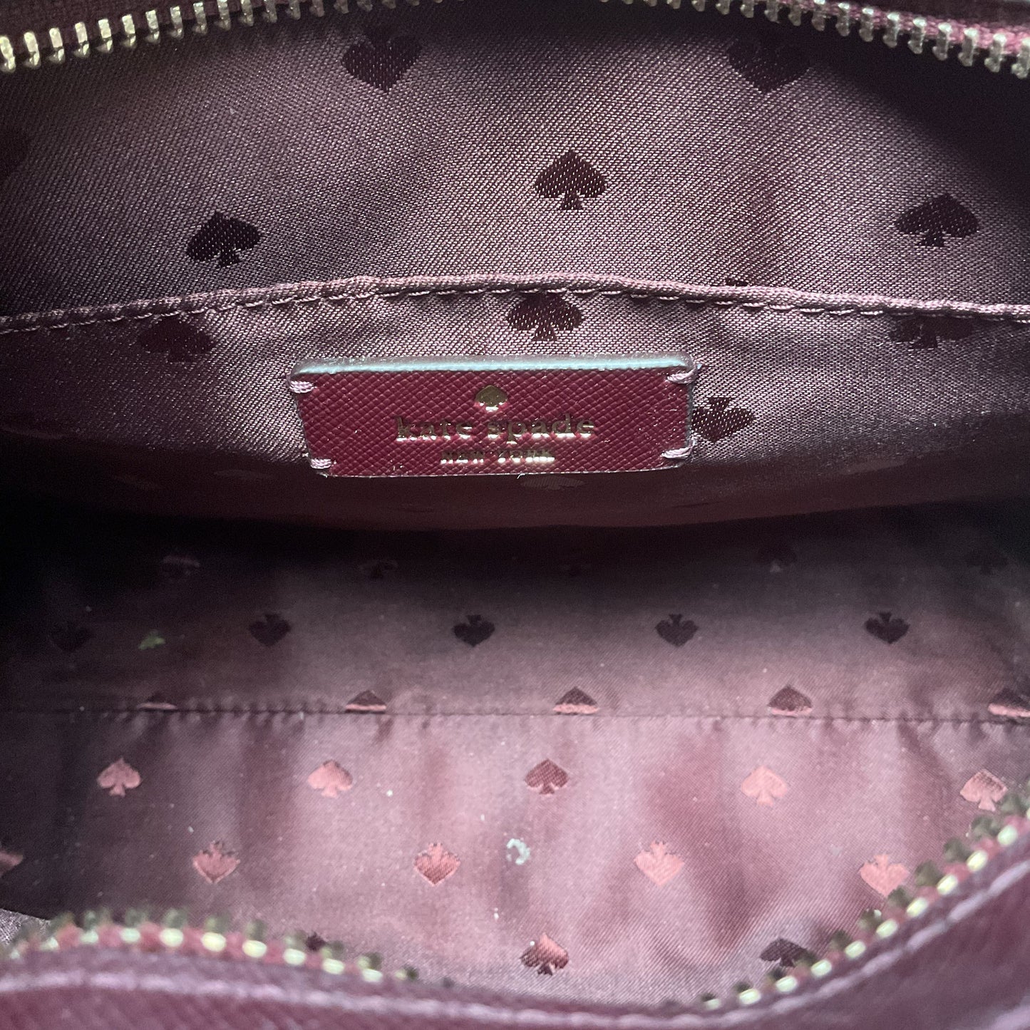 Kate Spade Frosted Floral Tinsel Deep Berry Satchel Top Handle Purse Bag