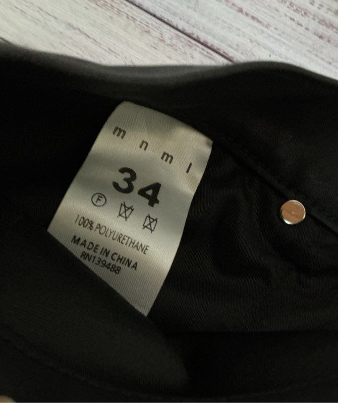 NWT Men's mnml Black Faux Leather Pants Size 34 Retail $88