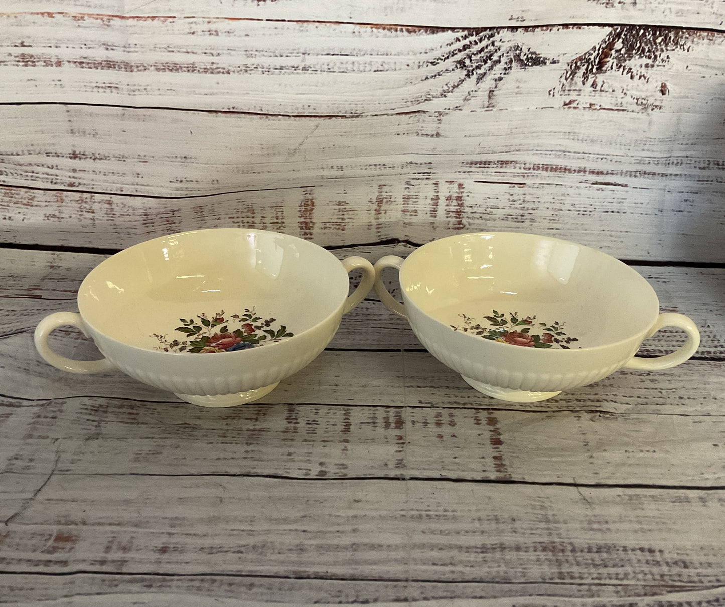 Wedgwood England Edme Conway Floral Set of 2 Soup Bowl Multicolor