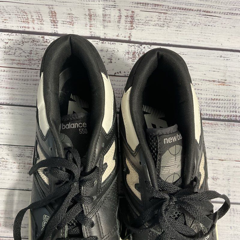 New Balance 550 Low Top Black and White Leather Sneakers Men's 8.5