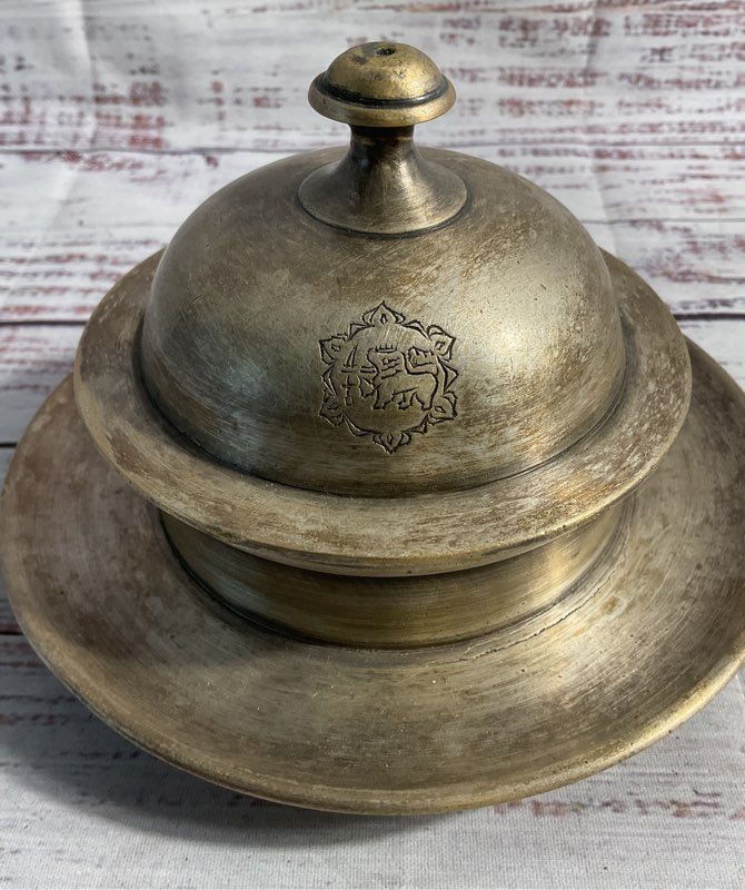 Vintage Silverplated Metal Butter Dish? With Engraving 6"x 3.5"