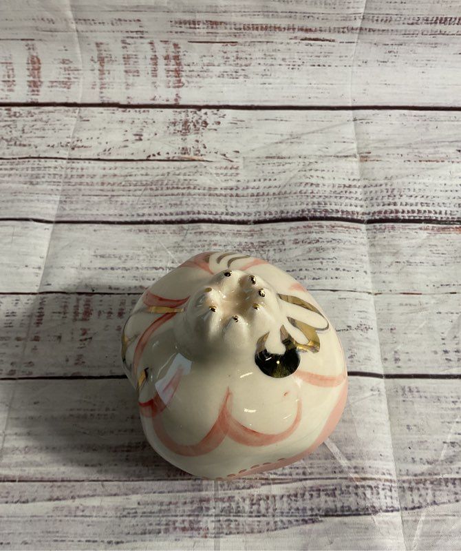 Decorative Ceramic Pomegranate Fruit Figurine Hand Painted Pink 4.5"