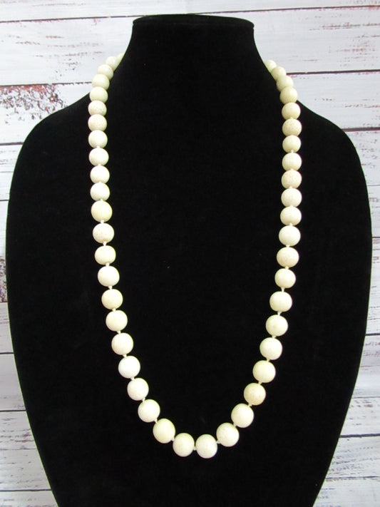 Vintage Les Bernard Faux Sponge Coral Beaded Necklace