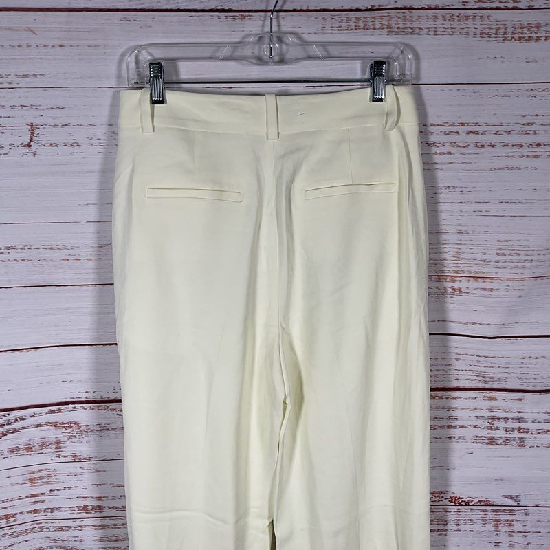 NWT Reiss Liana Pale Yellow Pleated Front Wide Leg Pants - Size 6