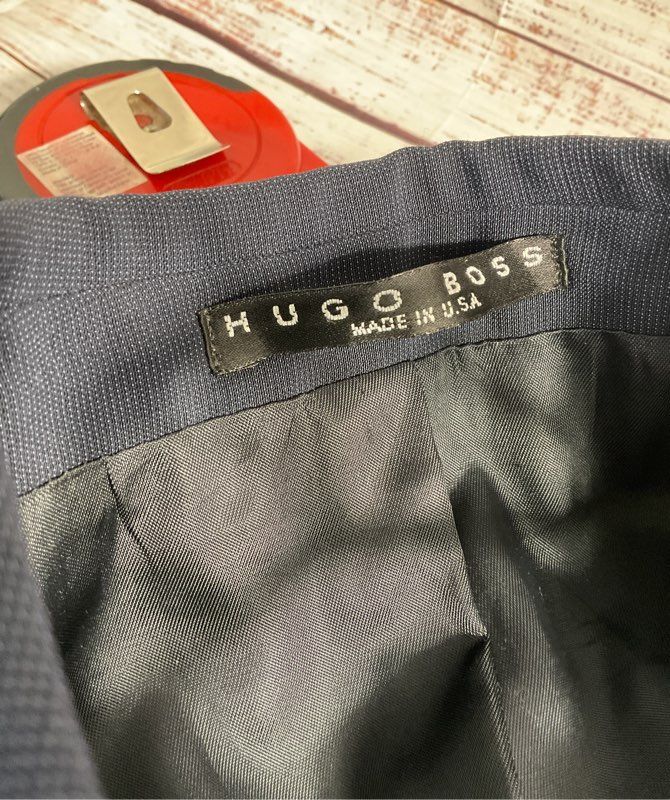 Hugo Boss Blazer Men's 42R Navy Blue Einstein Three Button Jacket Virgin Wool