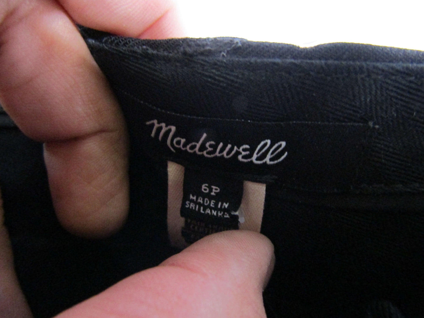 Madewell Women's Black Wool Blend Twill Kick Out Crop Pants Size 6 P