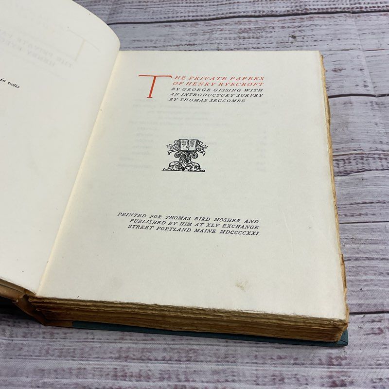 The Private Essays Of Henry Ryecroft 1921 George Gissing Hardcover Book