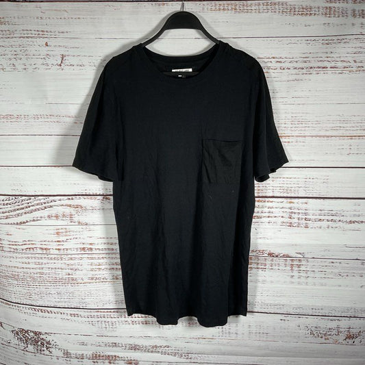 Helmut Lang Black Knit Ribbed Chest Pocket Crewneck T-shirt - Size M
