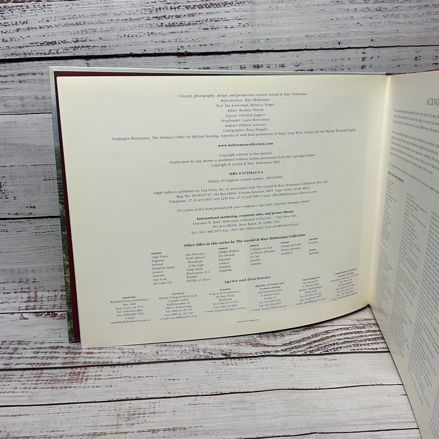 Napa Valley Gerald & Marc Hoberman Collection Hard Cover Book