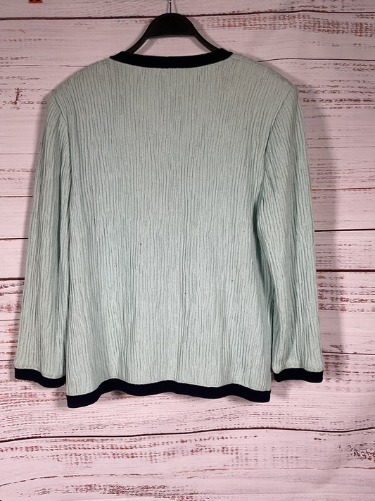 St. John Collection Mint Button Up Sweater - Size 14