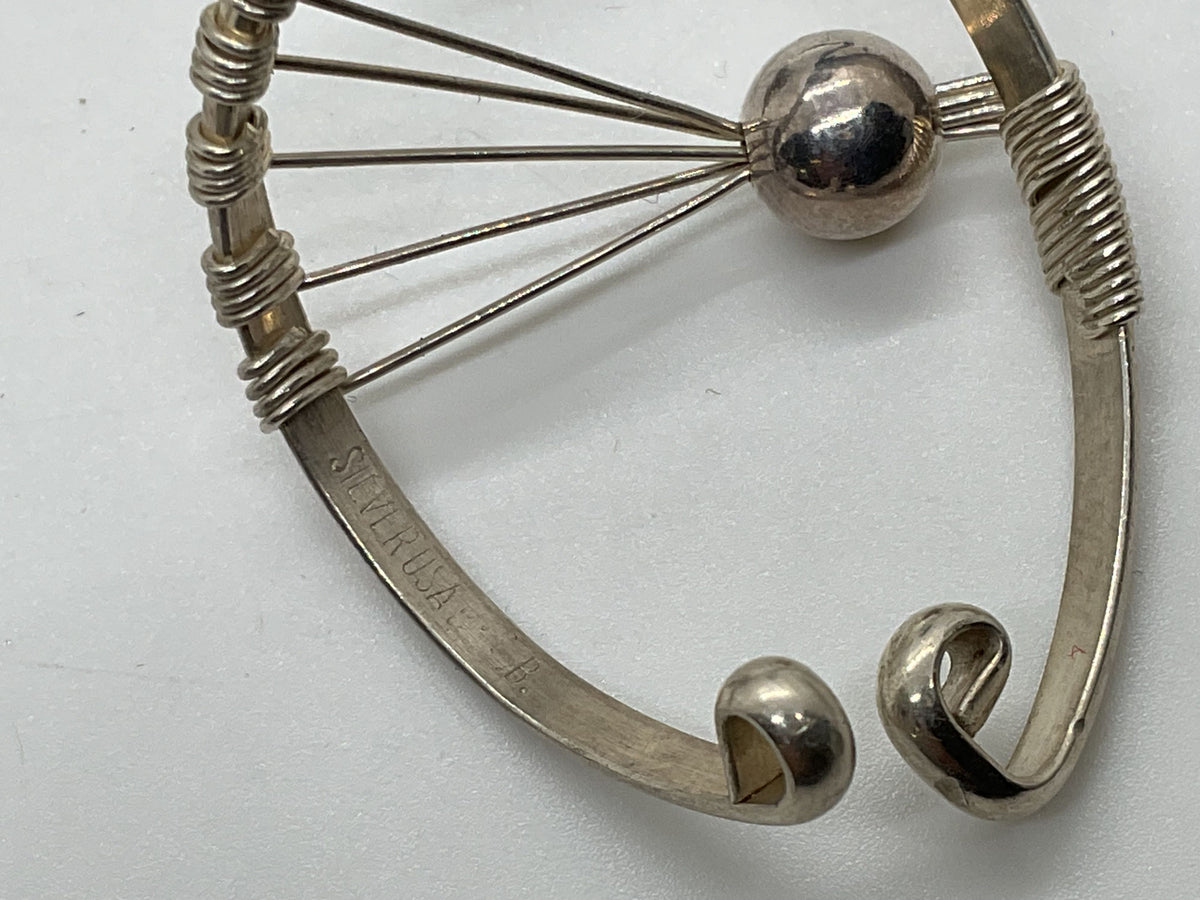 Sterling Silver Artisan Scarf Holder/Clip- 4.36g