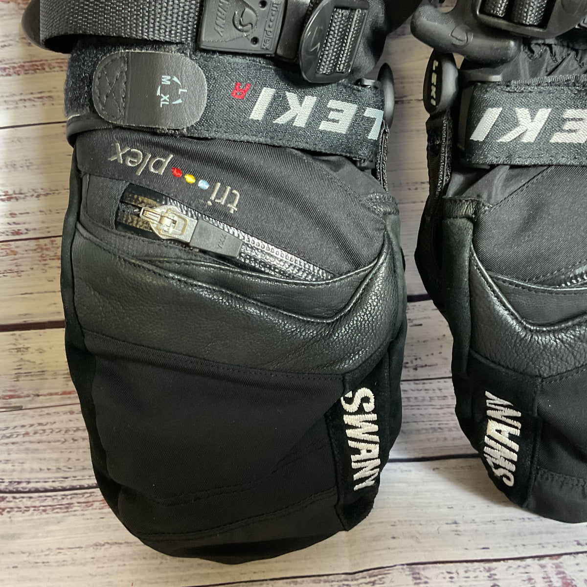 SWANY Tri-Plex Men's Leather/Nylon Winter Sports Mittens Gloves Insulated- SZ L