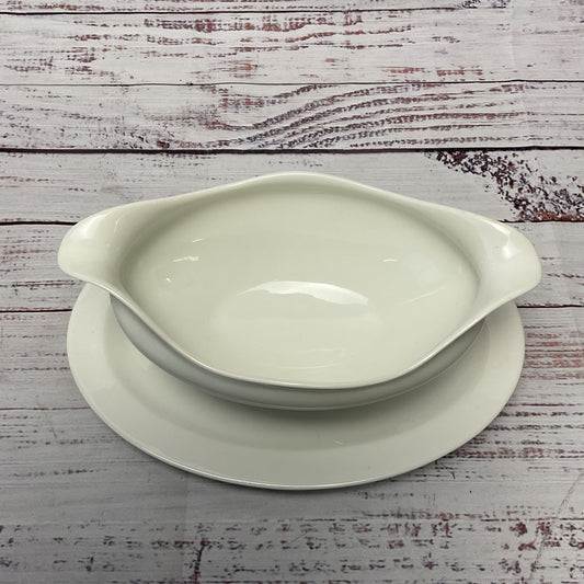 Haviland Gravy Boat And Canoe Bowl White Ceramic 7.5"