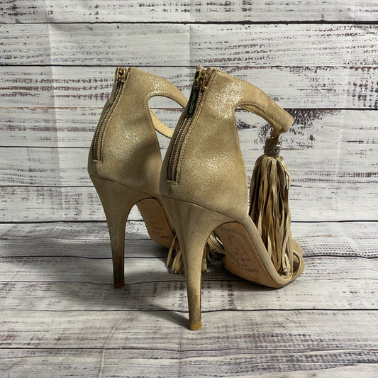 Jimmy Choo Suede Viola Tassle Beige Pump Heel Women's 10 US/40 IT