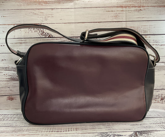 Ben Sherman Men's Plum Faux Leather Messenger Bag