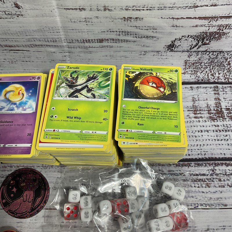 Mixed Lot Of 1600+ Common Pokemon Cards 2020-2023 + Dice, Dividers, Coins & MORE