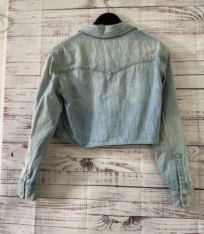 Women's All Saints Flora Cannon Denim Shirt Jacket Size S