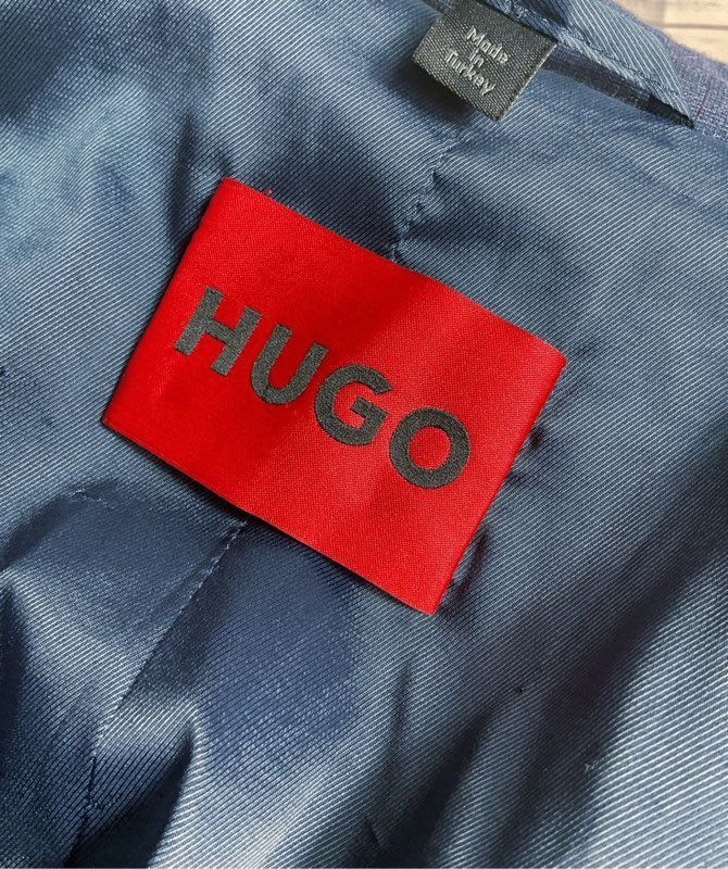 Hugo by Hugo Plaid Blazer Navy Blue 40R