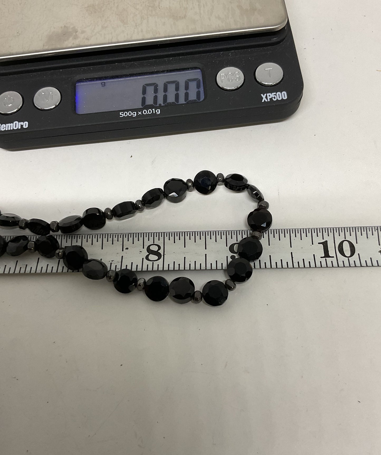 Black Beaded Sterling Silver Ladybug Clasp Vintage Necklace