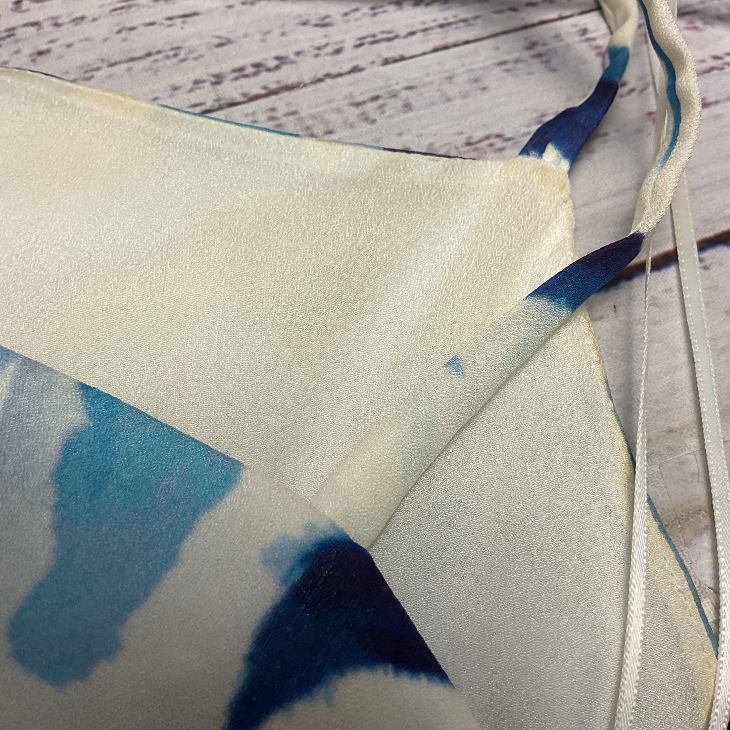 Elle Sasson Mara White Blue Brush Print Dress - Size 34 / 2