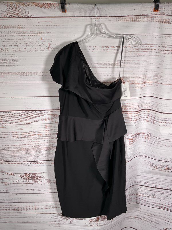 NEW Ted Baker One Shoulder Peplum Pana Sheath Dress Size 5 Black