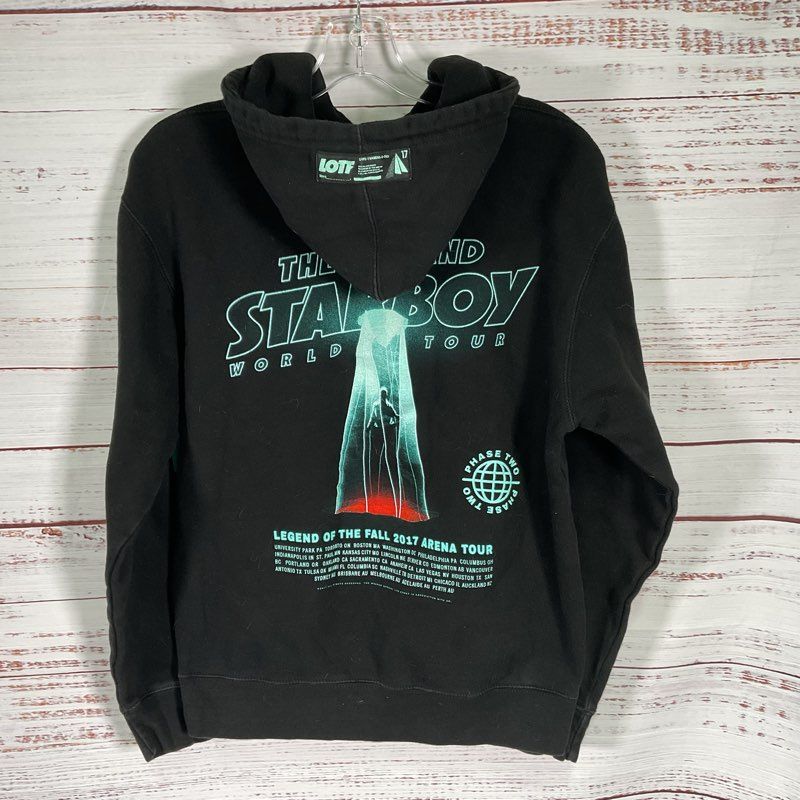 The Weeknd Starboy World Tour Legend of the Fall 2017 Black Hoodie Sweater sz S