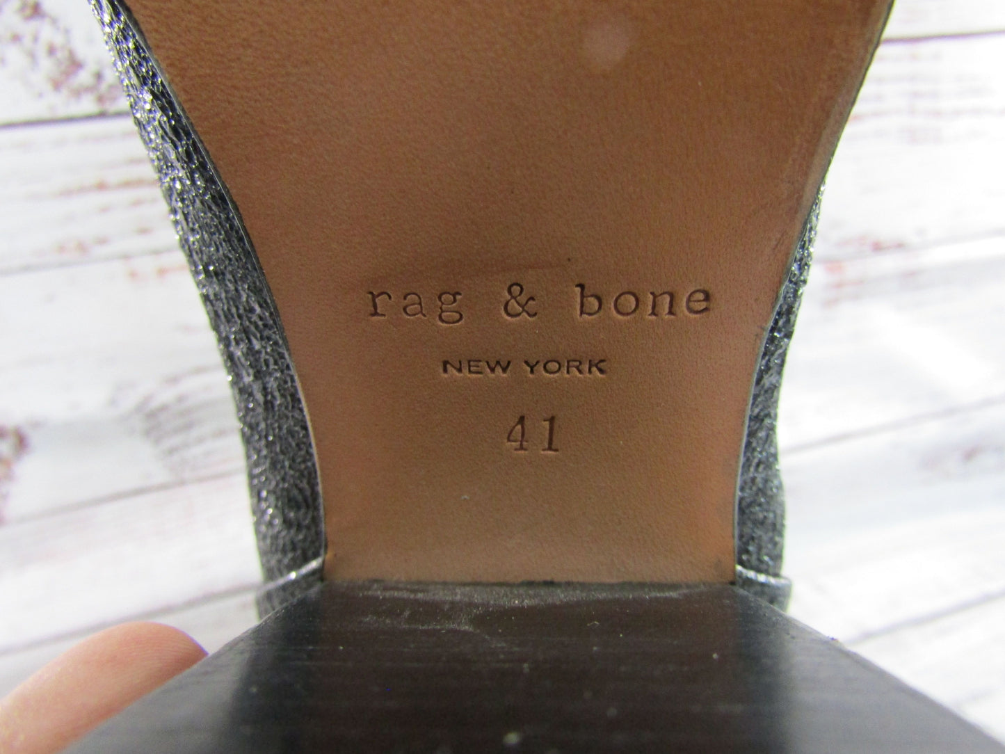Rag & Bone Newbury Women's Gray Textured Leather Ankle Zip Boots Size 11
