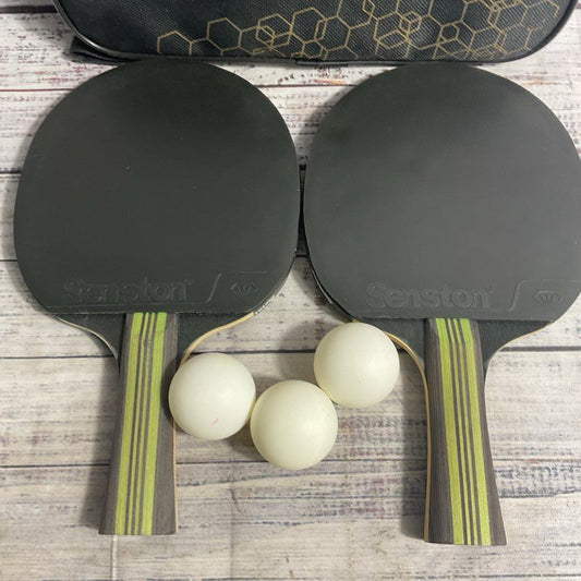 Senston Professional Table Tennis Ping Pong Paddle Set w/ 3 Balls